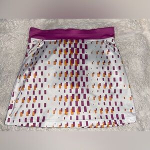 PGA Tour Purple and Orange Geometric A-Line Skirt
